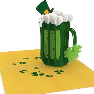 iGifts And Cards St. Patrick's Birthday 3D Pop Up Card – Fun Green Clover Celebration, Irish Themed Bday Greeting for Friends & Family, Shamrock Surprise Present, 6"x8" With Envelope