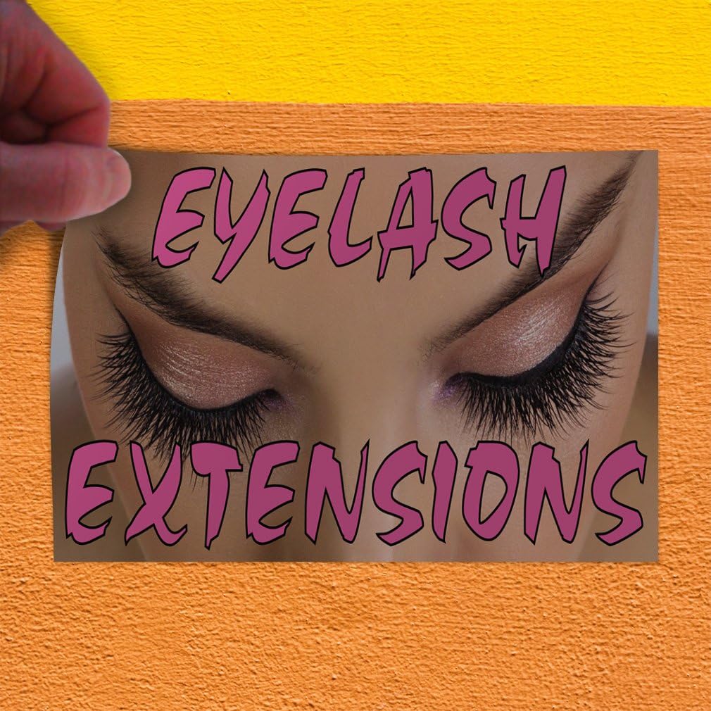 Decal Stickers Multiple Sizes Eyelash Extensions A Advertising Printing Industrial Vinyl Safety Sign Label Business 36x24Inches