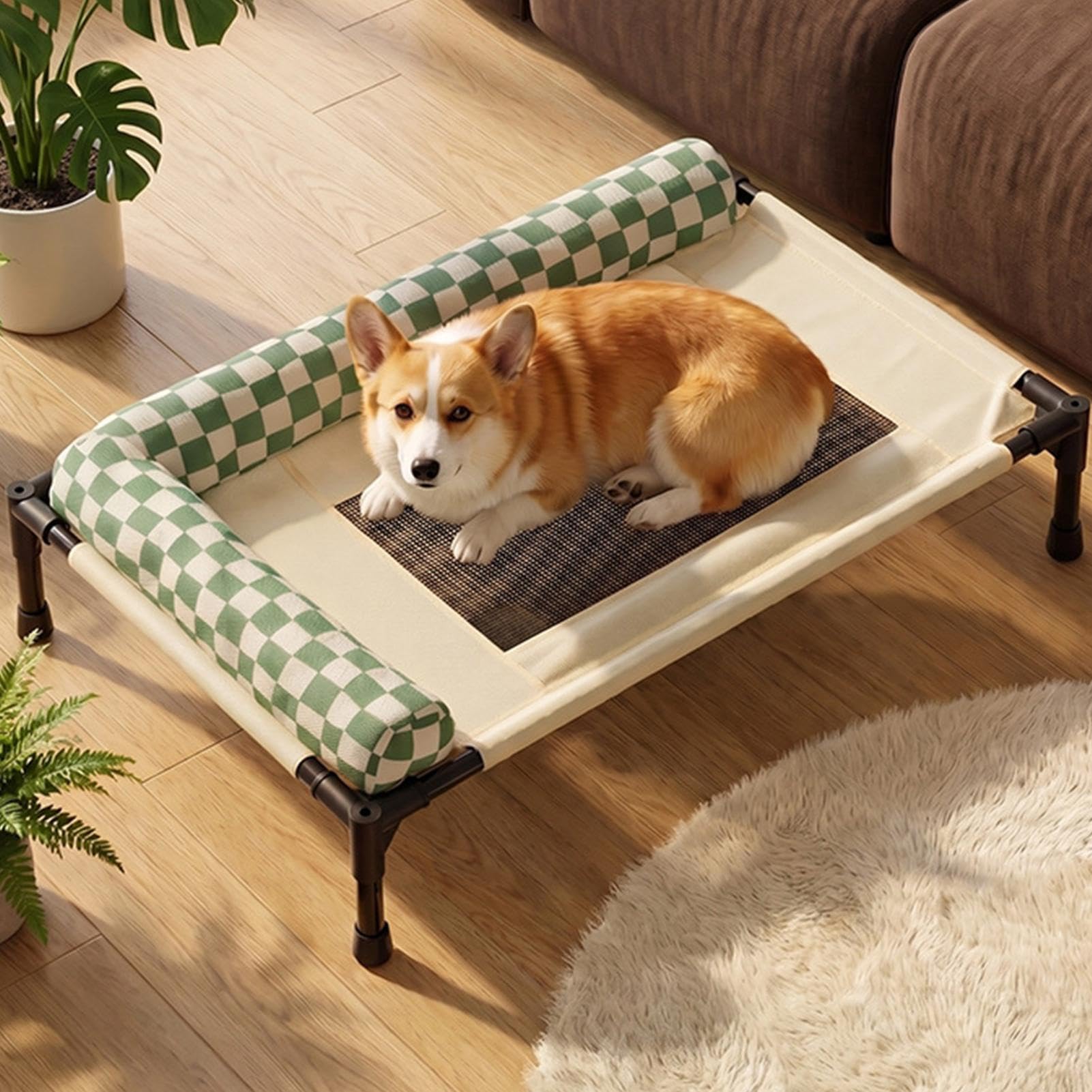 Feng Shui， Łóżko dla psa - zdejmowane, podwyższone artykuły dla zwierząt | Zewnętrzne legowisko dla psa poza ziemią | dla Puppy Patio Lawn Beach Camping Home Nocne Parter Lato