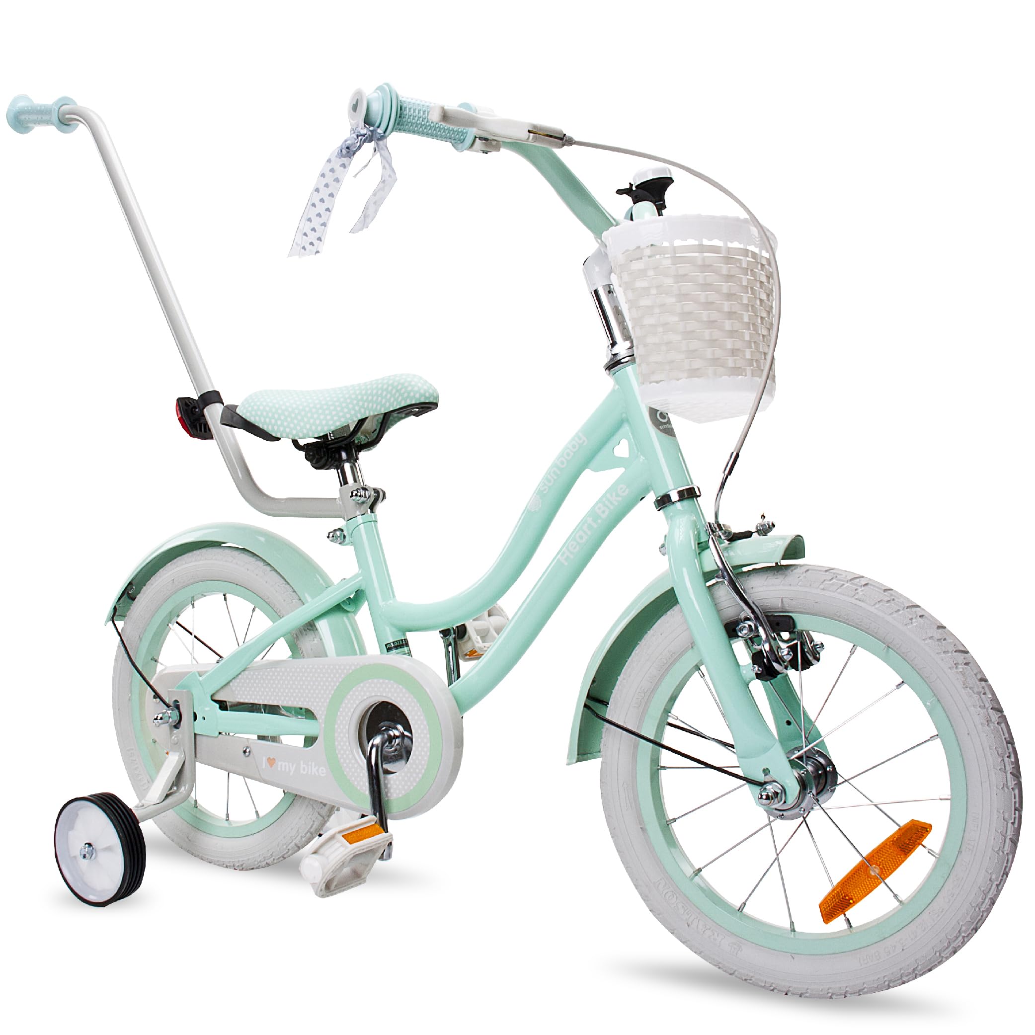 sun baby Bicicleta para niñas Heart Bike, tamaño de Rueda 12 14 16 Pulgadas, con Barra de Empuje Desmontable, Bicicleta Infantil para niñas de 2 a 6 años — view 18