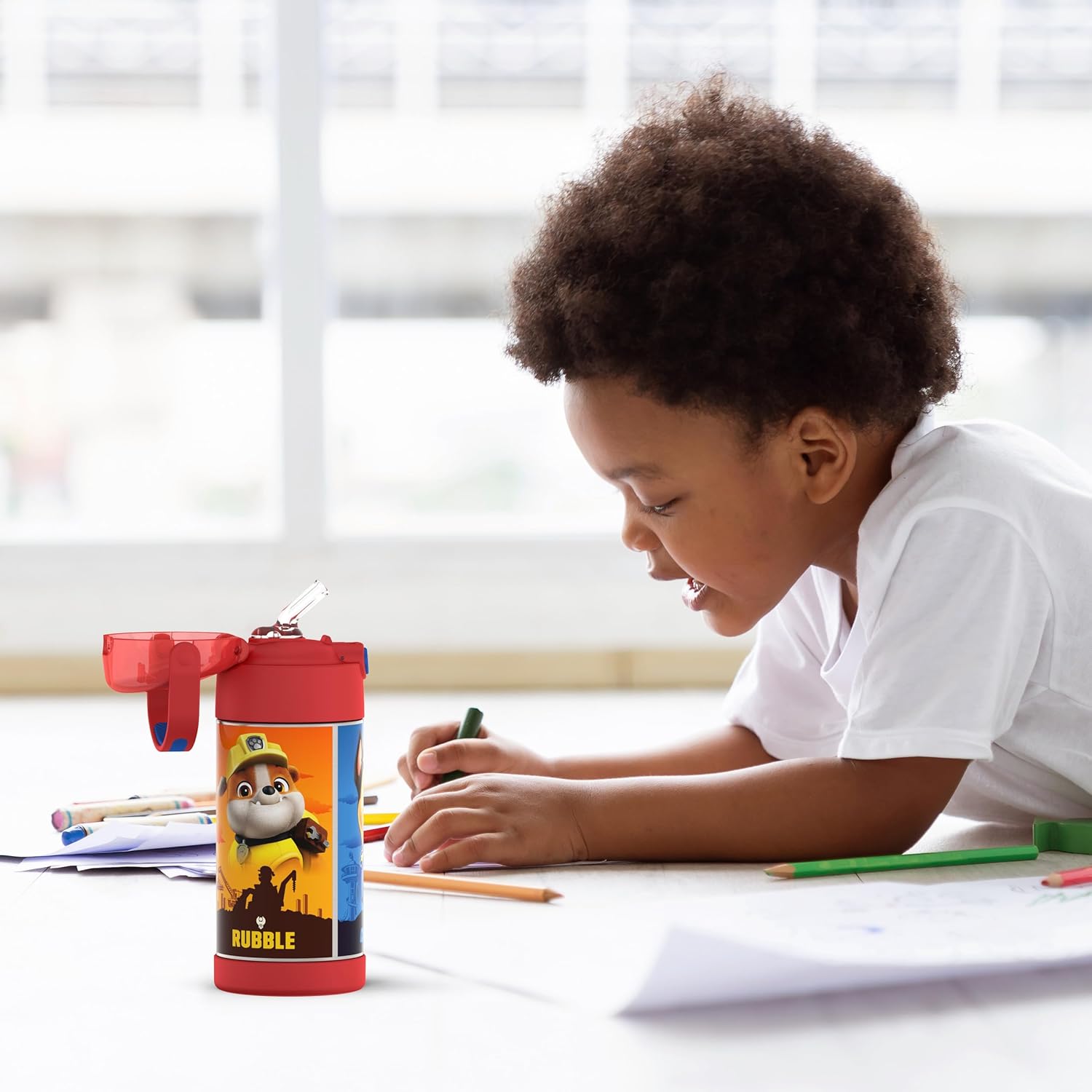 THERMOS FUNTAINER Water Bottle with Straw - 12 Ounce - Kids Stainless Steel Vacuum Insulated Water Bottle with Lid, Paw Patrol - Image 5