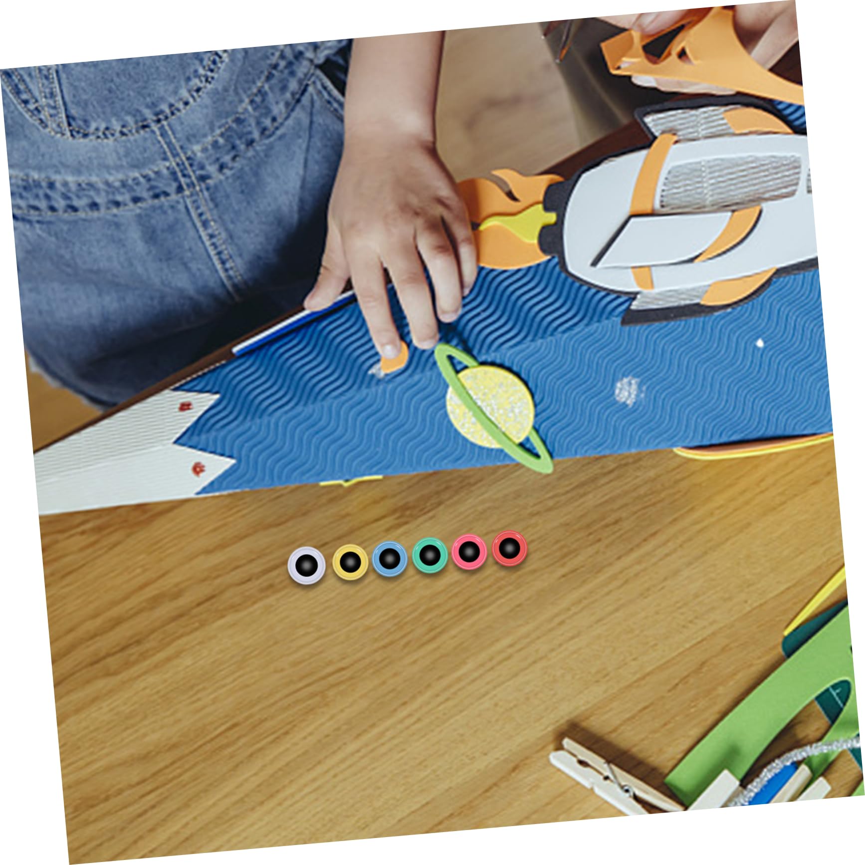 HOMSFOU 2sets Hand Made Doll Eyes Self-Adhesive Safety Craft Eyes Large Pack for Doll Decor 200pcs*2