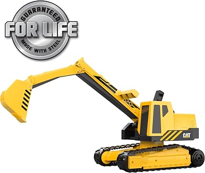 CAT Construction Toys, CAT Steel Construction Excavator - Heavy-Duty & Durable - Ergonomic Handles 3+ Years - Dig & Haul Dirt All Day Long!