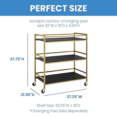 Miniatura 5 de Delta Children Cambiador de jadecarrito, melamina de ébanobronce