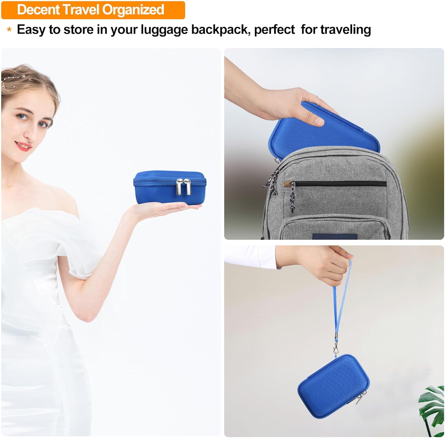 Elonbo Carrying Case for Sony RX100 VII/ RX100 III/ RX100 VI/ RX100 V/ RX100 IV/ RX100 II/ RX100 Digital Camera, Sony RX100 Vlogging Camera Hard Travel Bag, Mesh Pocket fits Battery Cable, Blue - Image 6