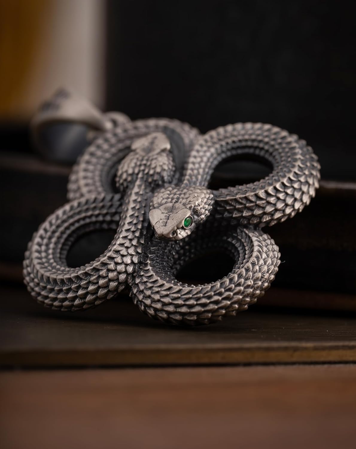 COPPERTIST.WU Double Snake Pendant Necklace Viper Animal Serpent Lucky Pendant Necklace Gothic Jewelry Gift for Men Women