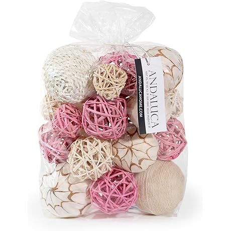 ANDALUCA Pink Decorative Balls | 190 Pcs Bowl Filler Pink Valentine Decor for Wedding