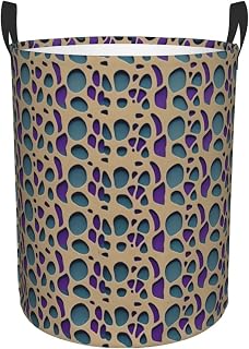 Repetition and pattern Laundry Basket With Handles, Foldable Laundry Hamper Oxford Cloth Dirty Clothes Basket Waterproof Clothes Toys Storage Bin Organizer for Bedroom Bathroom Dorm