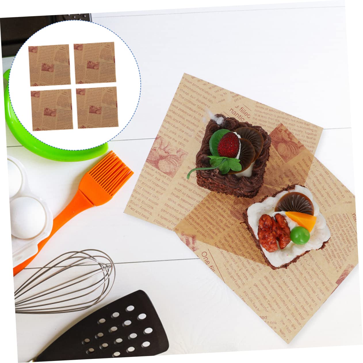 MAGICLULU 200stücke Pergamentpapier Zuschnitte Antihaft Backpapier Für Backen Von Kuchen Keksen Brot Öl Und Wasserfest Für Sandwiches Und Mehr
