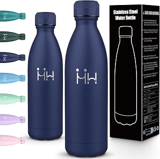 Motswedi Thermosflasche 1l, Doppelwand Vakuum, Edelstahl Trinkflasche, Kohlensäure Geeignet, Isolierte Wasserflasche, Trinkflasche Edelstahl, Flasche für die Büro, Fitness, Wandern, Tiefblau -287C