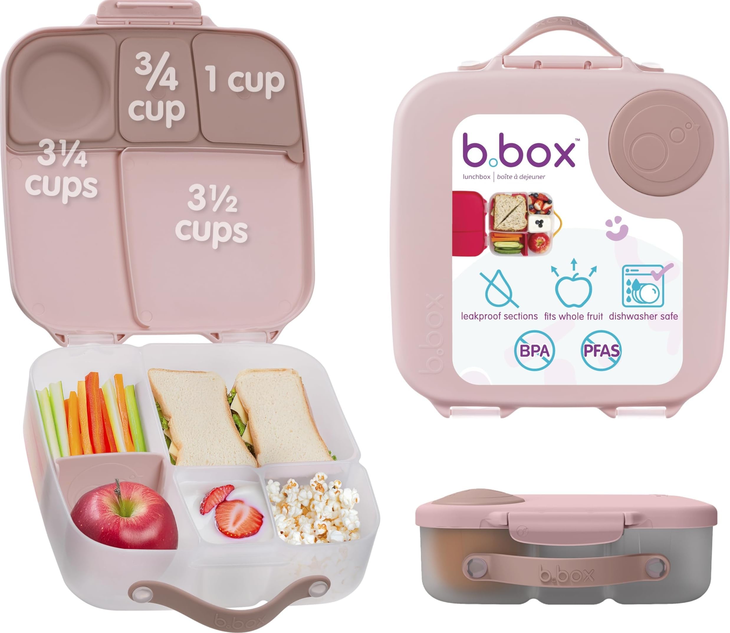 b.box Lunch Box, 8.5 Cup Bento Box for All Ages, Snack Box, Food Containers