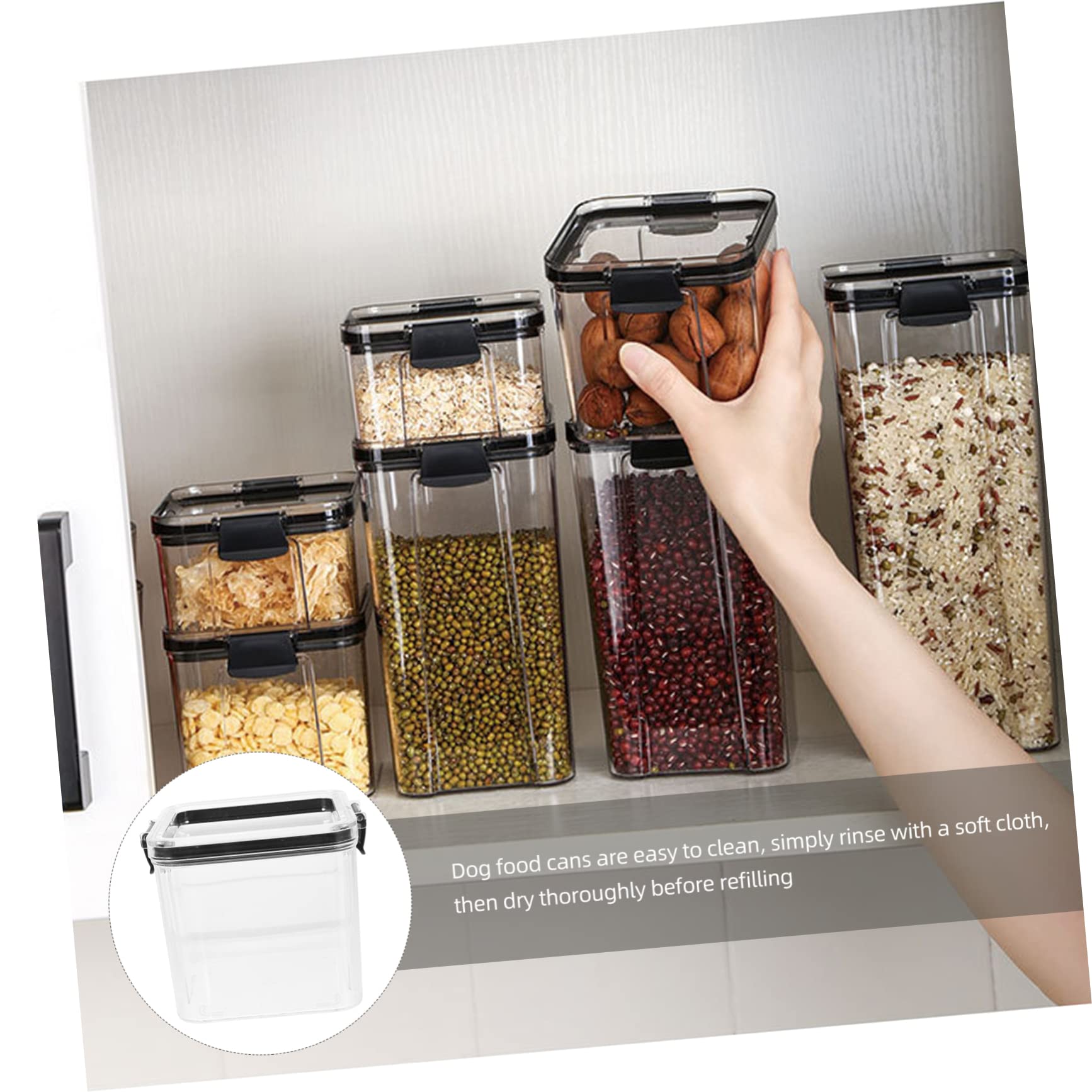 CIYODO Capacity Pet Food Container Airtight Dog Cat Food Storage Box Versatile Sealed Food Bin for Grains Treats Snacks Transparent Design for Freshness