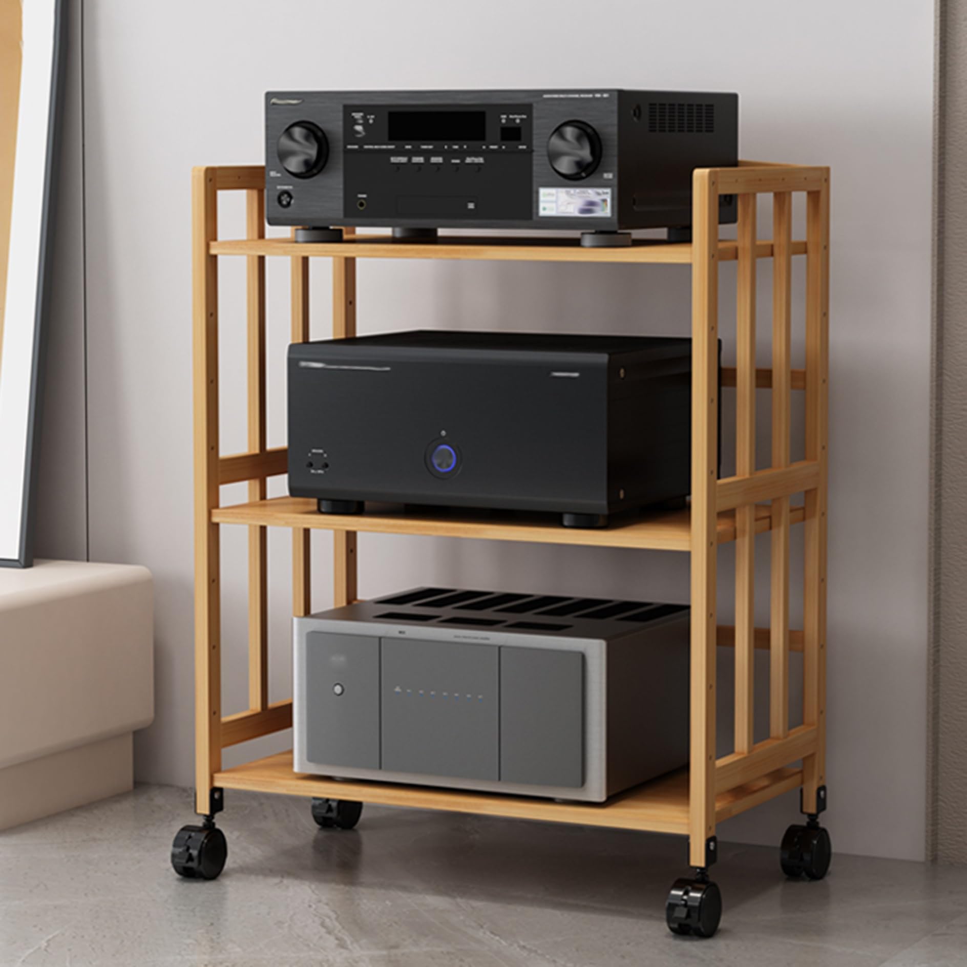 Mobile Porta TV/Video in Legno a 2/3 Ripiani - Scaffale Versatile per TV, Dvd, Console di Gioco, decoder e Router - Angolo per riporre CD, Giradischi e Accessori per Videogiochi