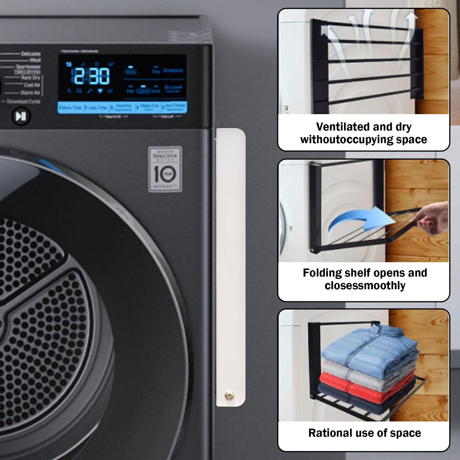 Étagère Pour Machine à Laver Et Séchoir En Métal, Extensible