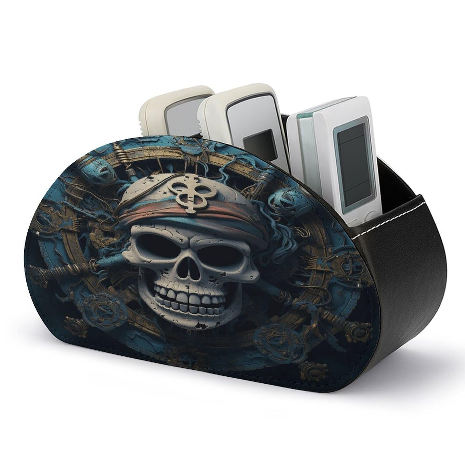 Btcowzrv Style Skeleton Pirate Remote Control Holder With 5 Compartments