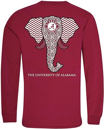 Southern Couture Alabama Crimson Tide Elephant - Camiseta de manga larga para mujer