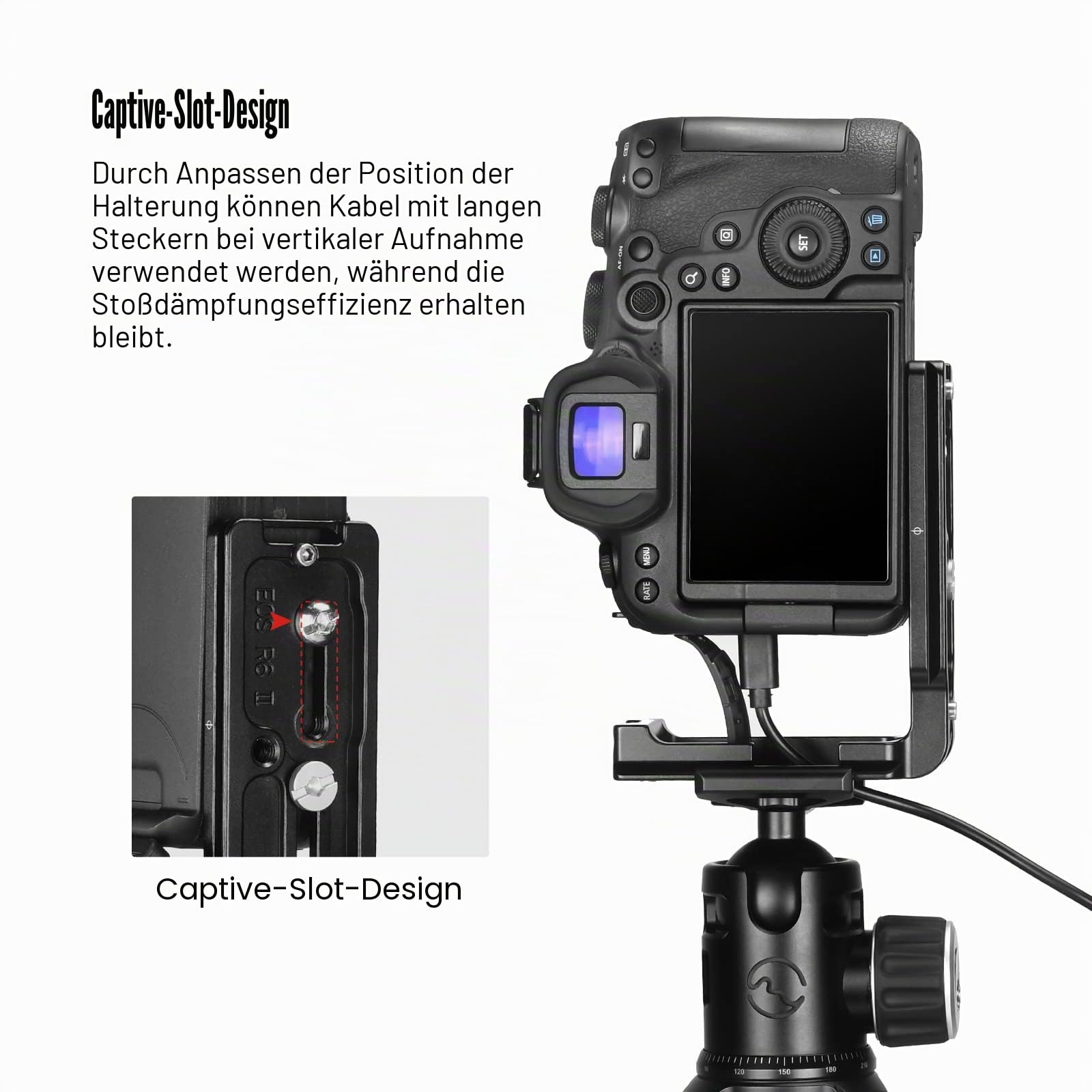 Sunwayfoto PCL-R6II L-Bracket für EOS R6 Mark II & R6 III Arca Swiss Schnellwechselplatte L-Winkel