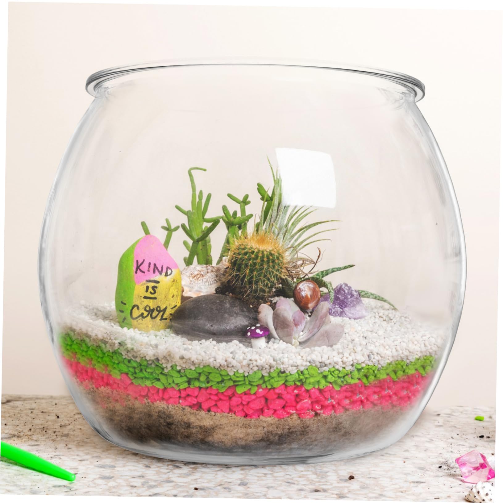 POPETPOP Pecera De Plástico Ligera y Transparente Ideal para Decorar Tu Oficina o Hogar