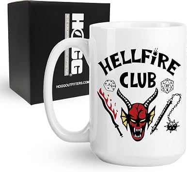 Horror Coffee Mug, Hellfire Club, Supernatural Mug, Hoppers Cup, Hell Fire Club Merch, BPA Free Microwave Safe Ceramic Cup, Funny Novelty Birthday Gag Gift for Coworker