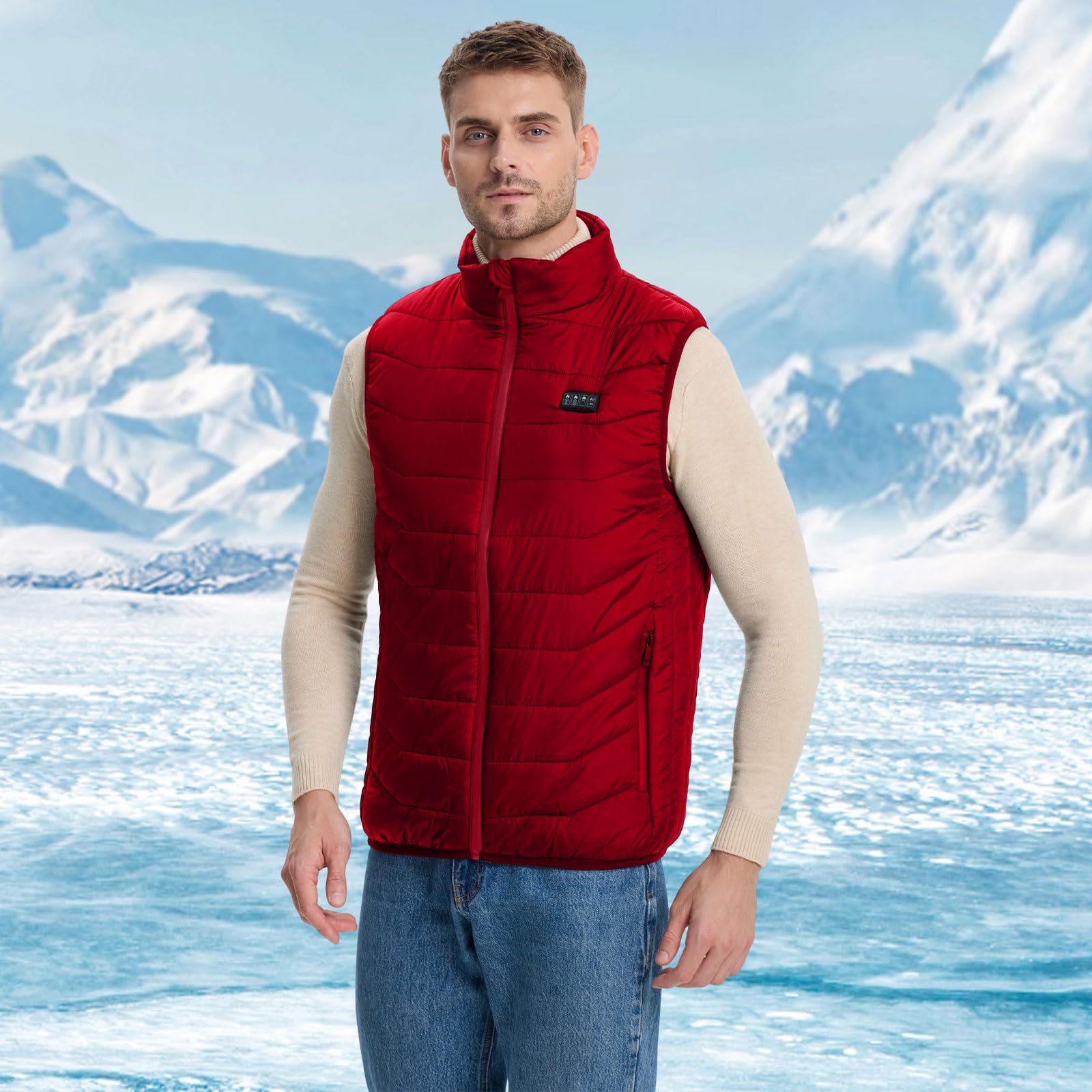 Gilet riscaldato con controllo intelligente 28 zone riscaldamento preciso USB alimentato poliestere giacche termiche per escursioni e viaggi Coppie Gilet caldo all'aperto