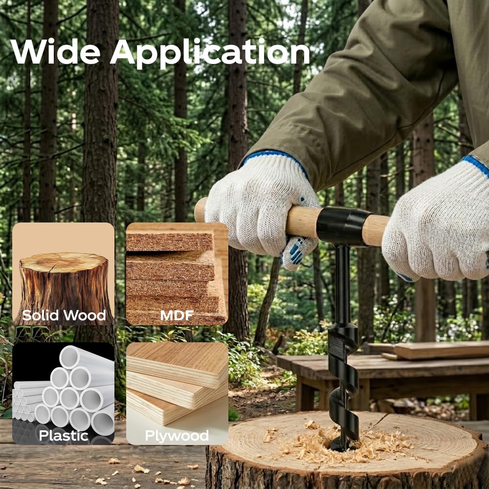 Broca manual de madera, 5 unidades, manual Bushcraft, acero resistente, broca de serpiente de ojo escocés, equipo Bushcraft, equipo de supervivencia al aire libre, kit de supervivencia para camping