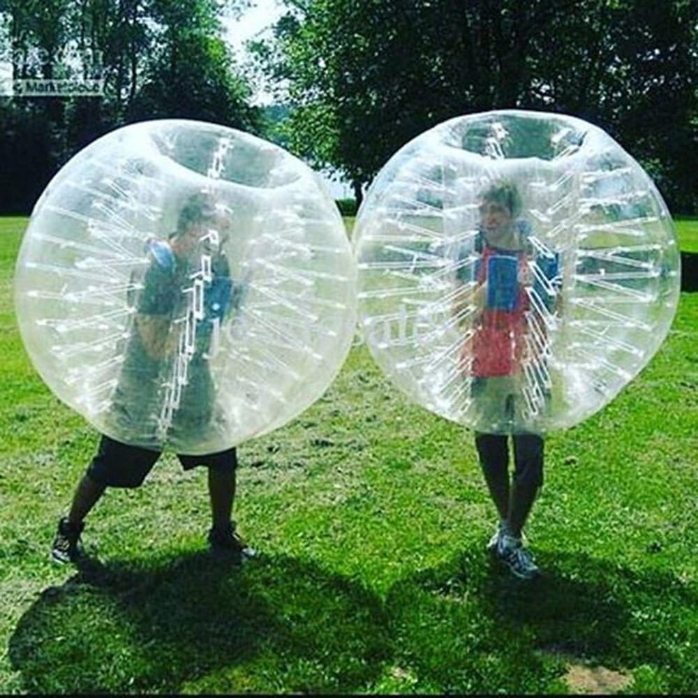 Stagersoccer® Kids Size Bubble Soccer Ball Inflatable Bumper Ball Dia 4' (1.2m) for Parties Schools Activities Transparent Clear 1 per Box