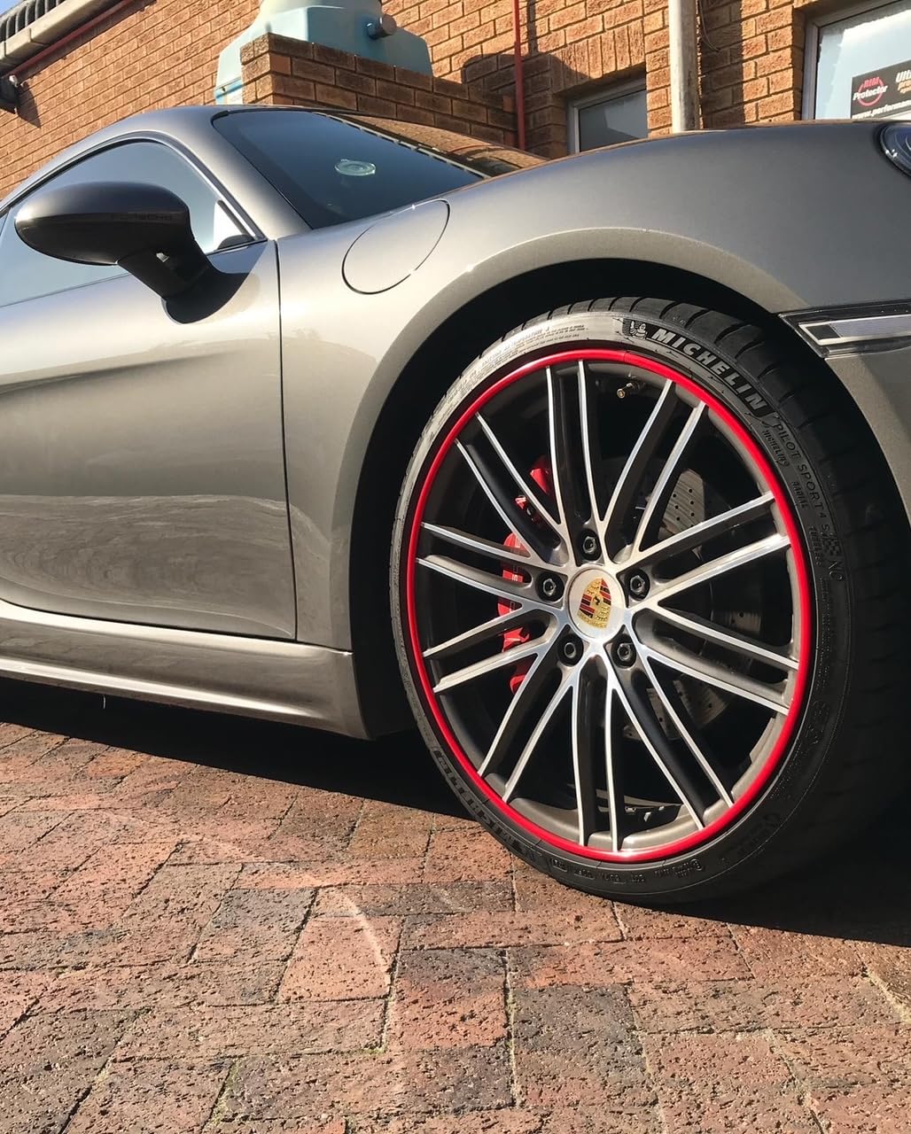 Rim Protector Kit RED for Car Wheels – Alloy Wheel Guard Strip Kit Fits up to 21" Rims | Set of 4 Rim Protectors | Easy to Install Curb Rash Defense for Rims