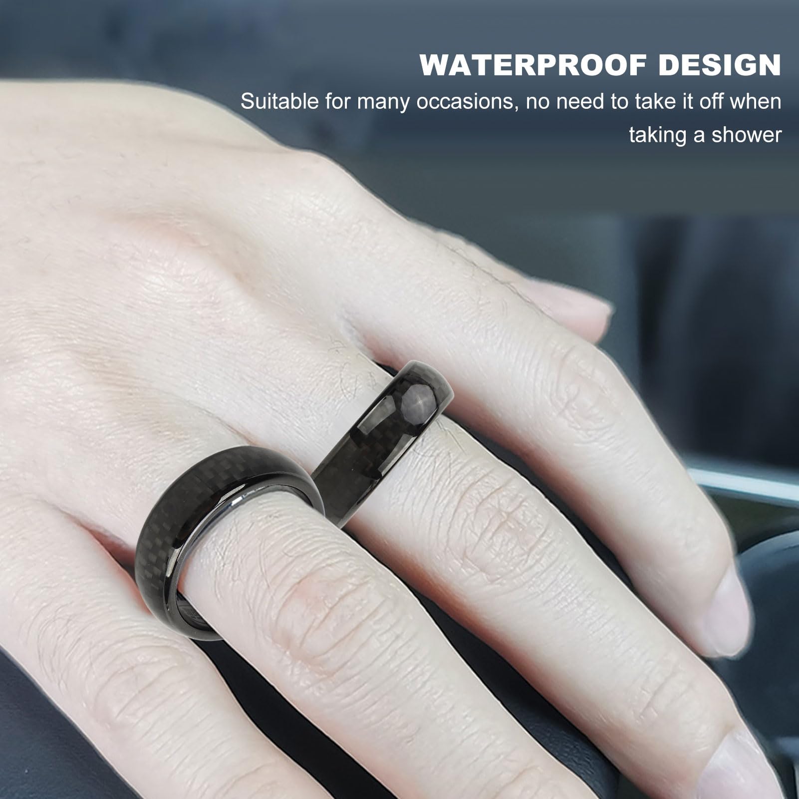 AMONIDA Fibra di Carbonio Ceramica Adatta per Portachiavi Smart Adatto per Modello S X 3 Y con Alta sensibilità e funzionalità Impermeabile 1 X Adatta per Chiave Smart Ring