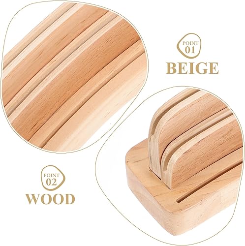 Miniatura 5 de GANAZONO Portatarjetas de madera para naipes Organizador de tarjetas de madera curvada Portatarjetas Accesorios para juegos de cartas, soporte de