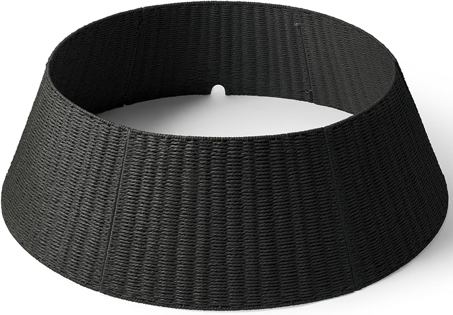 42in Extra Large Christmas Tree Collar - Wicker Woven Tree Collars for Artificial Trees - Handmade Rattan Rustic Farmhouse Basket for Tree Base Cover with Cord Cut-Out for 9ft 10ft 12ft Tree (Black) 42" Black