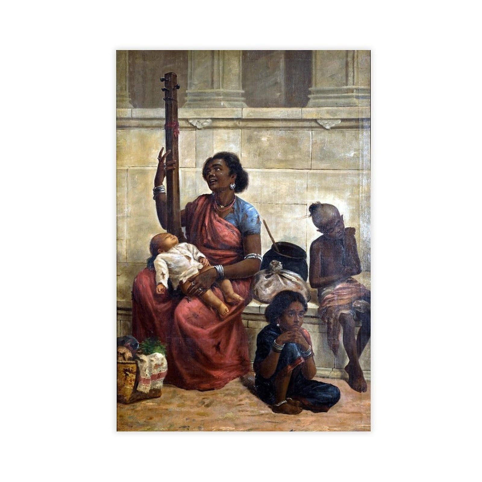 WCYB Gypsies by Raja Ravi Varma - Posters Prints Canvas Deco Paintings Wall Art Unframe 20" L X 30" W