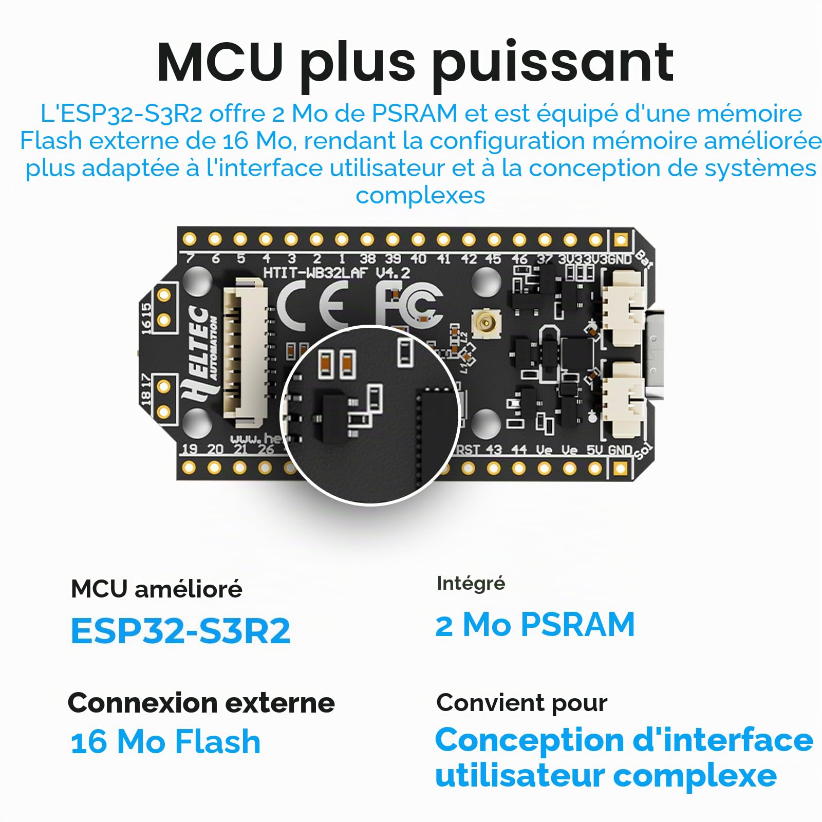 Lot de 2 cartes de développement ESP32 LoRa V4 pré-soudées avec batterie de 3000 mAh, Wi-Fi intégré Bluetooth SX1262 868 MHz LoRa, écran OLED de 0,96", interface USB-C pour Meshtastic