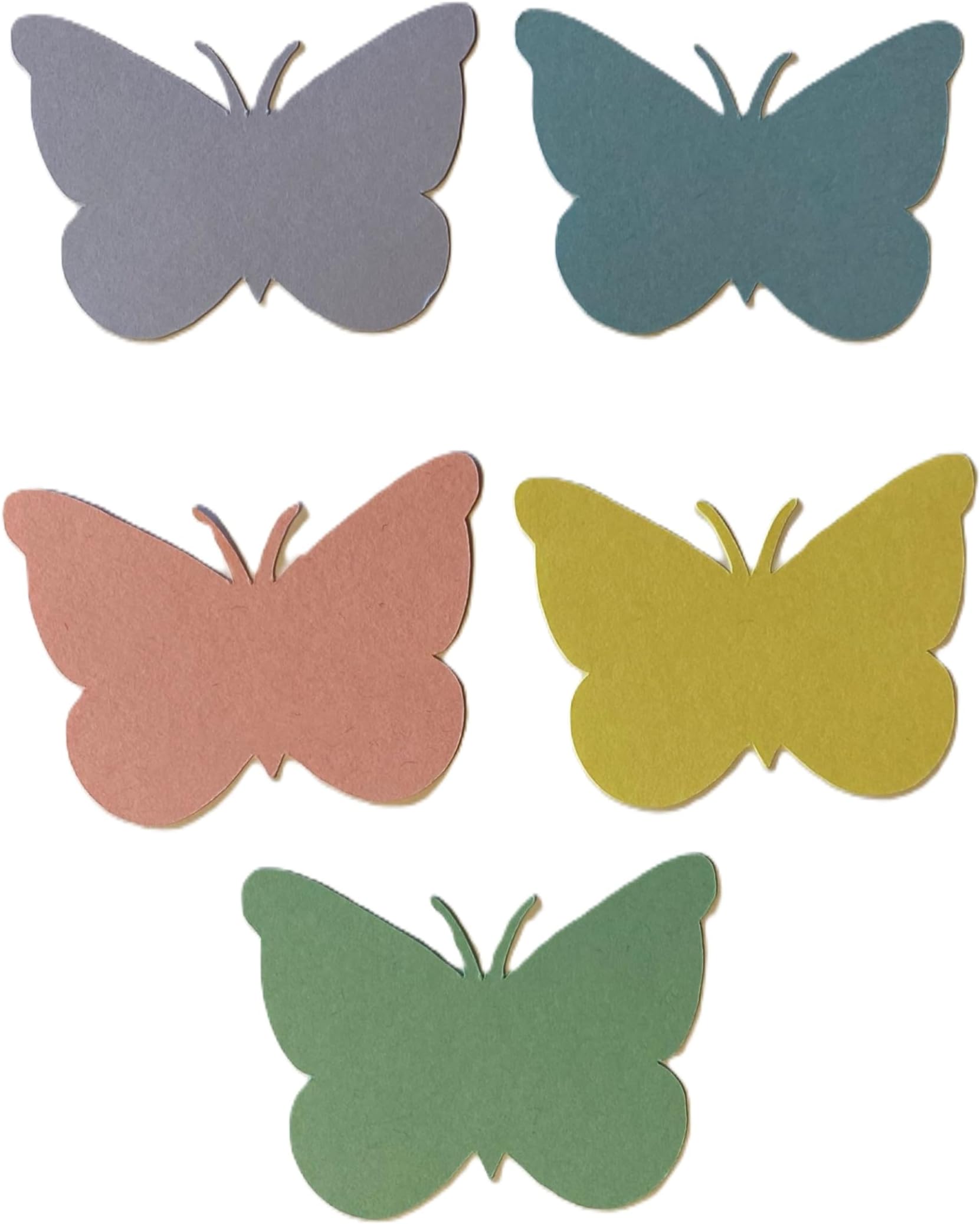 Pastel Paper Butterfly Die Cuts, 50 Pink Purple Blue Yellow Green Cut Outs, 2 Inch for Wedding, Birthday, Baby Shower, Large Confetti