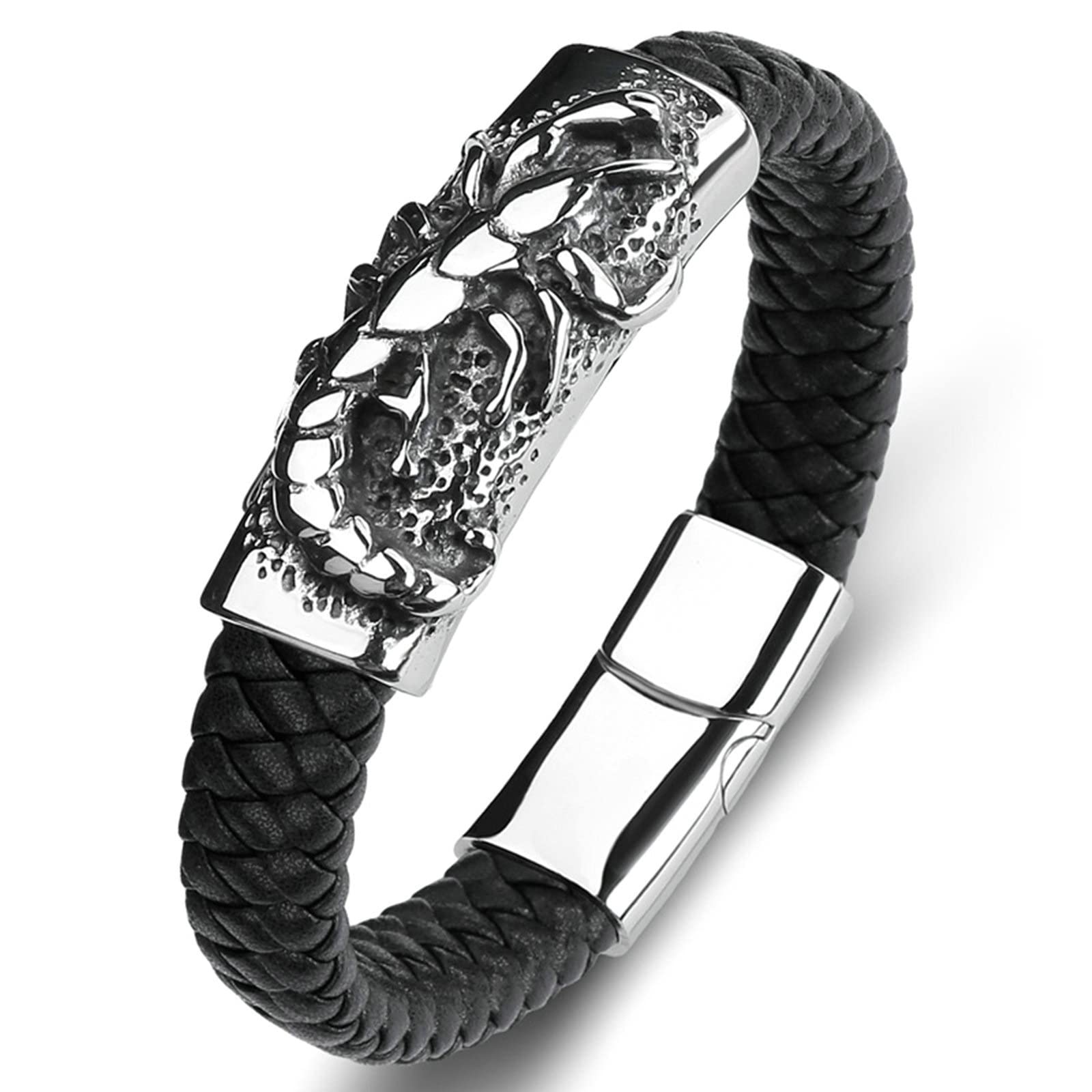 Herren-Surfer-Armbänder, Herren-Armband, Retro-Uhrenarmband, Armband aus Edelstahl mit Schnallenverschluss