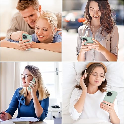 Miniatura 7 de Funda de silicona diseñada para iPhone 13 Pro Max, ultra delgada, a prueba de golpes, funda protectora de silicona líquida con forro de microfibra