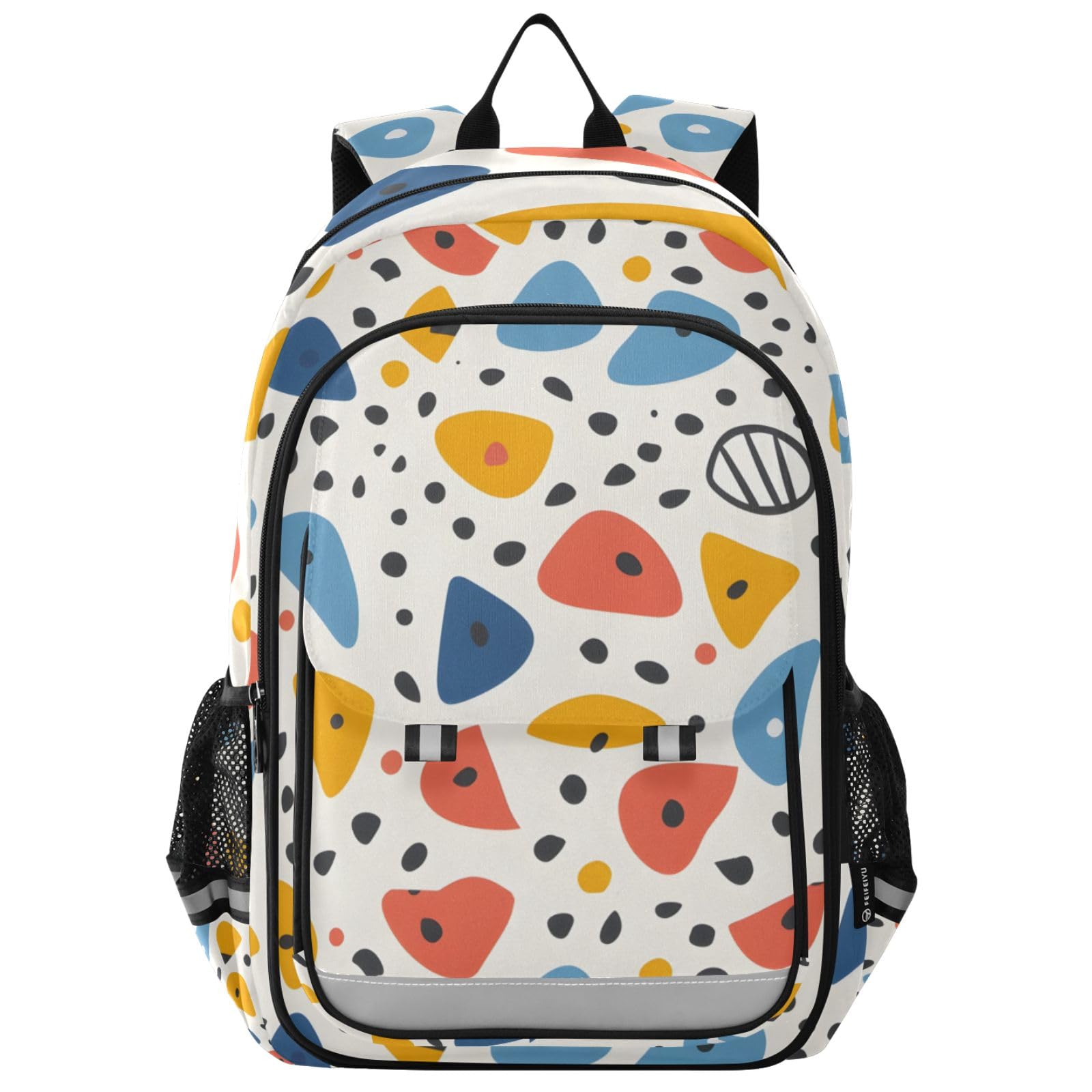 Colorful Geometric Pattern Laptop Backpack for Boys Girls Bookbag Travel Bag Casual Daypack School Backpack for Students