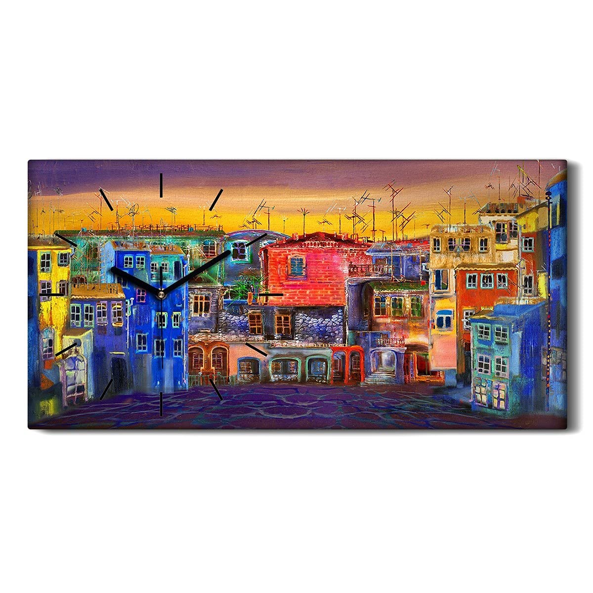 Ne Pas tic tac en Silence avec l'Horloge sur Toile 60x30cm Coloray