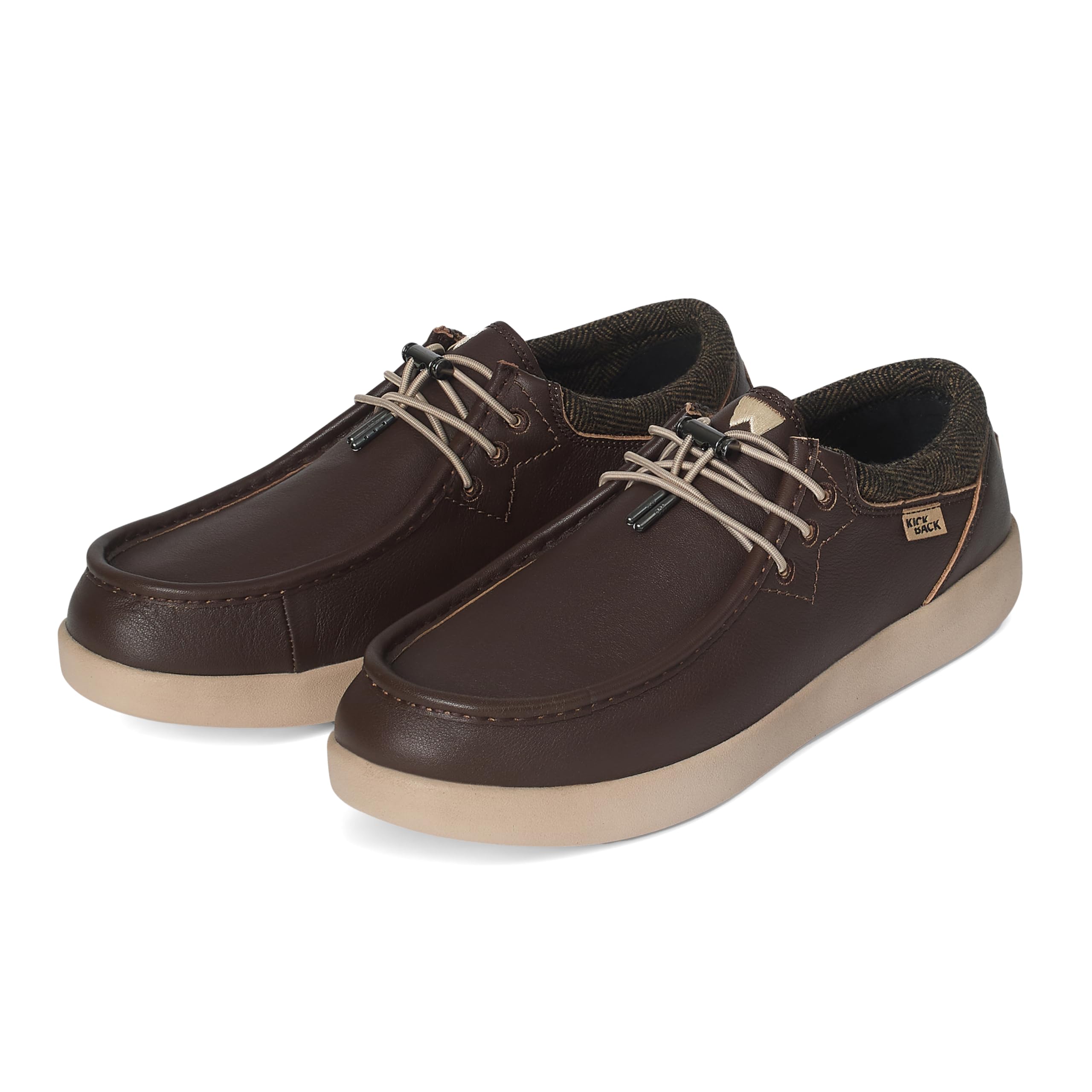 Kickback Haven - Mocassini da Uomo - Scarpe Casual Leggere da Uomo - Tomaia in Morbida Pelle e camoscio - Lacci Elastici Regolabili - Suola Ammortizzata - Solette in Schiuma Attiva Foderate in Pelle