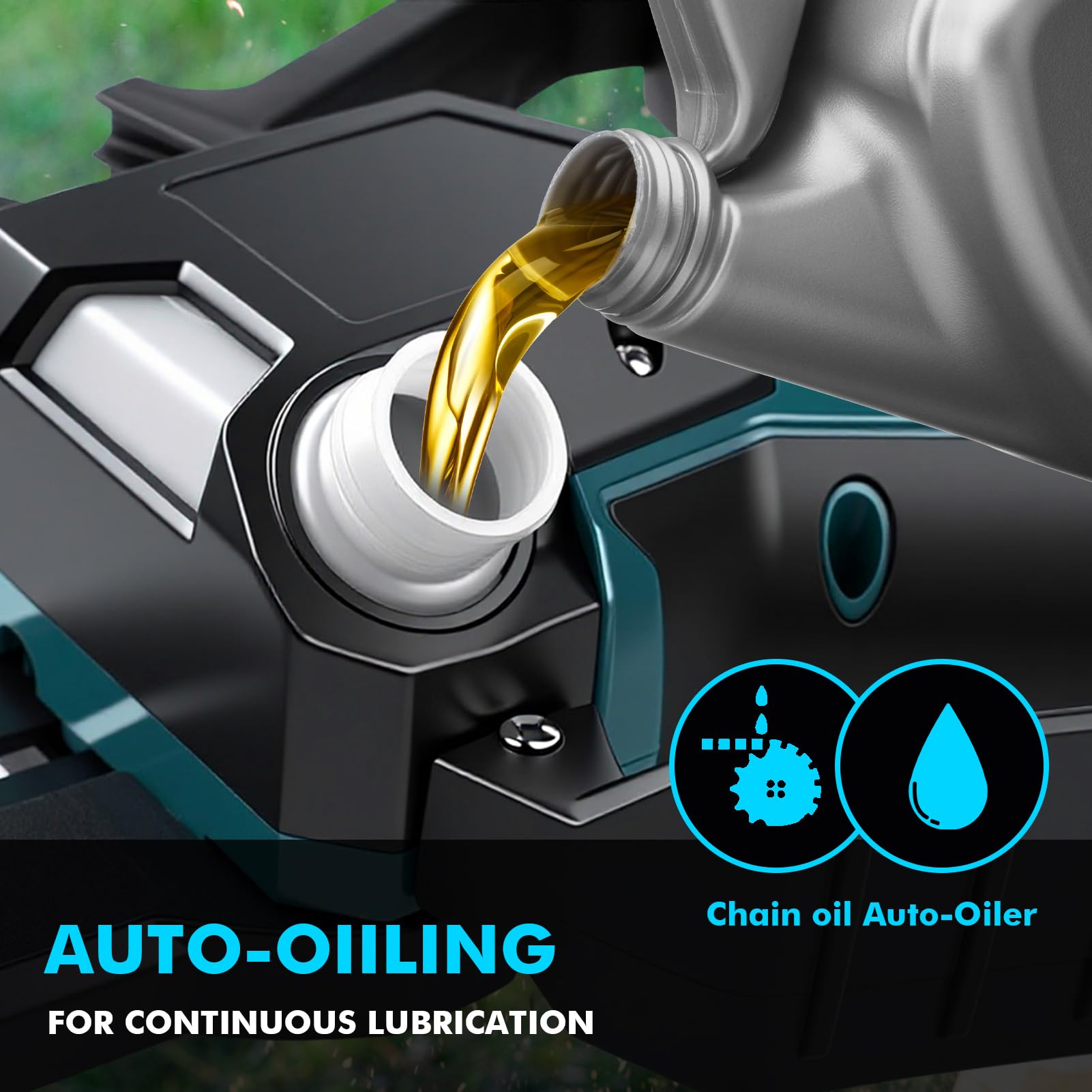 Mini akumulatorowa piła łańcuchowa do Makita 18 V 8 cali, 600 W, elektryczna piła łańcuchowa do przycinania drzew z automatycznym smarownicą do przycinania i ogrodnictwa (bateria nie wchodzi w