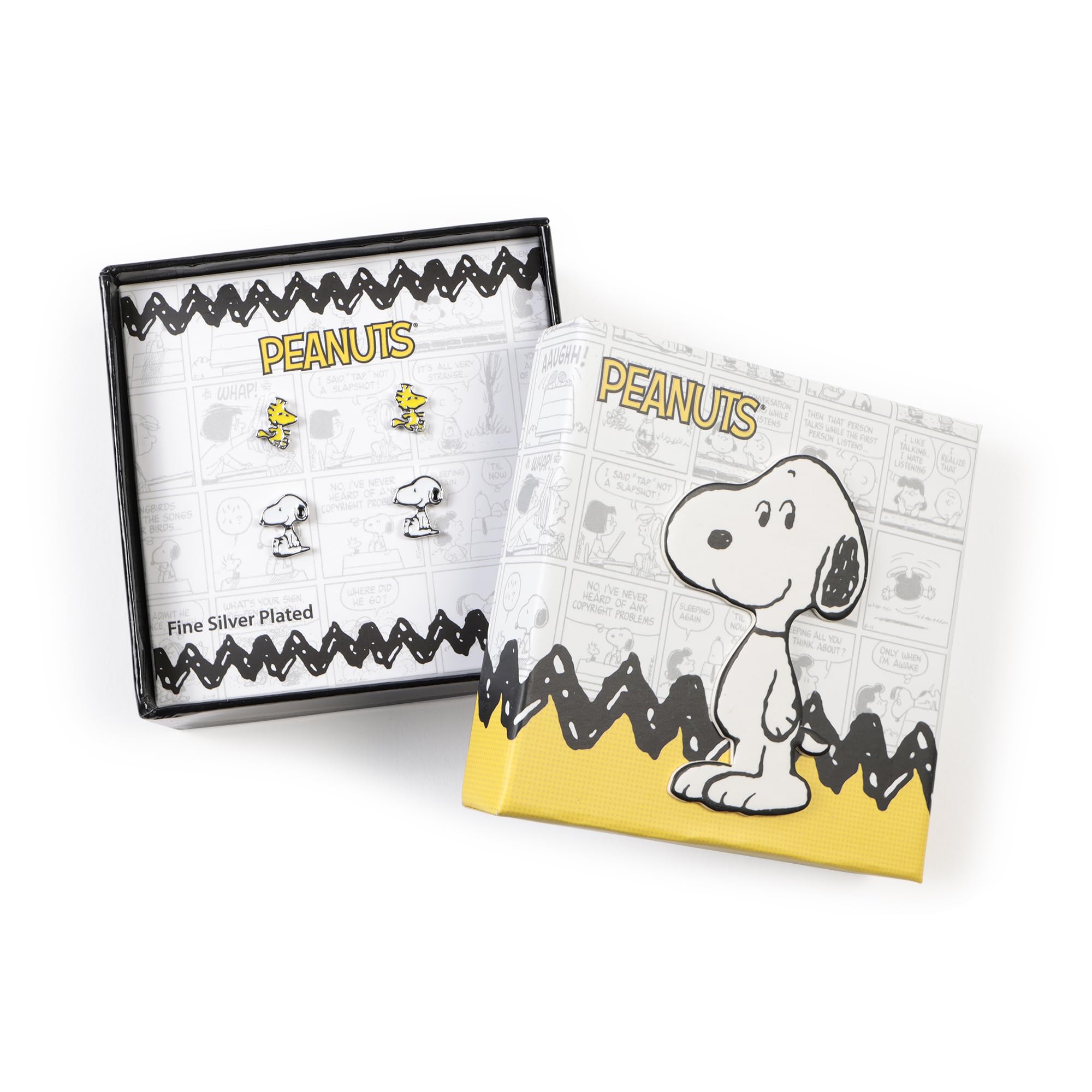 Snoopy & Woodstock - Set di orecchini a perno, Misura unica, Ottone, Nessuna pietra preziosa