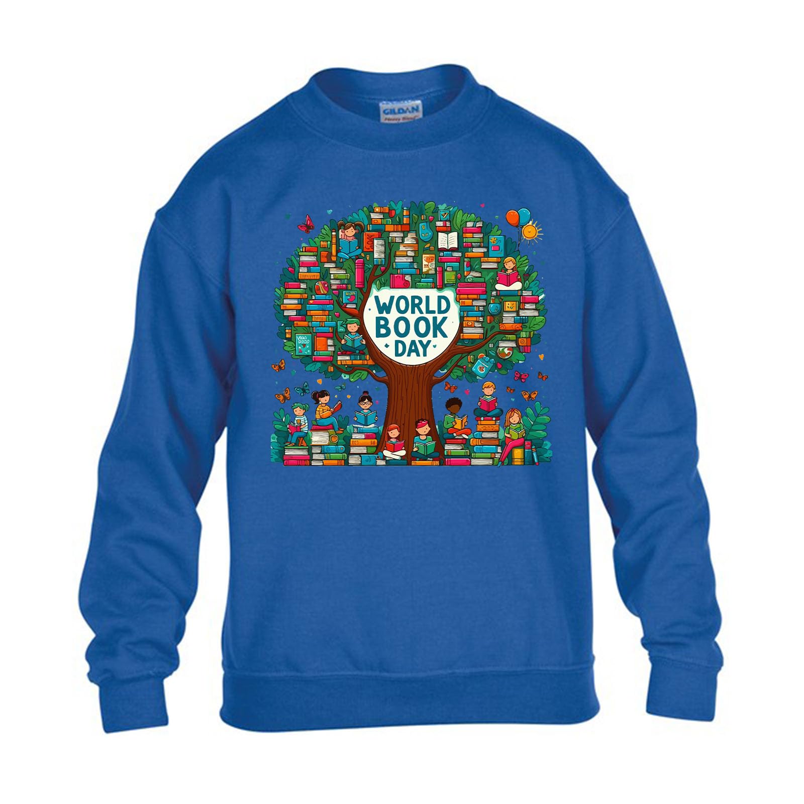 World Book Day Boys Sweatshirt Educational Tree Knowledge Bookworm Reading Lover Festival Fancy Dress Costume Boys Kids Girls Unisex Gift Jumper