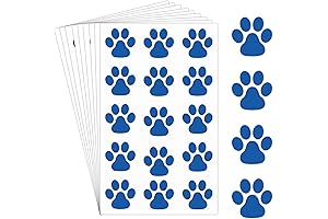 Pack of 20 Sheets 300 Pcs Temporary Blue Paw Print Tattoos