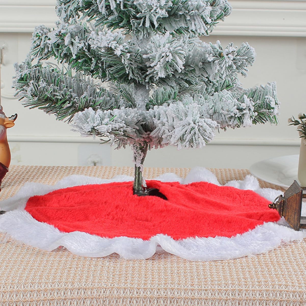Zerodeko 3 Set Tappeto Inferiore Dell'albero Di Natale Decorare Decorazione Da Tavolo Dell'albero Di Natale Christmas Party Copribase Albero Decorazioni Natalizie Stoffa 2 Pezzi*3