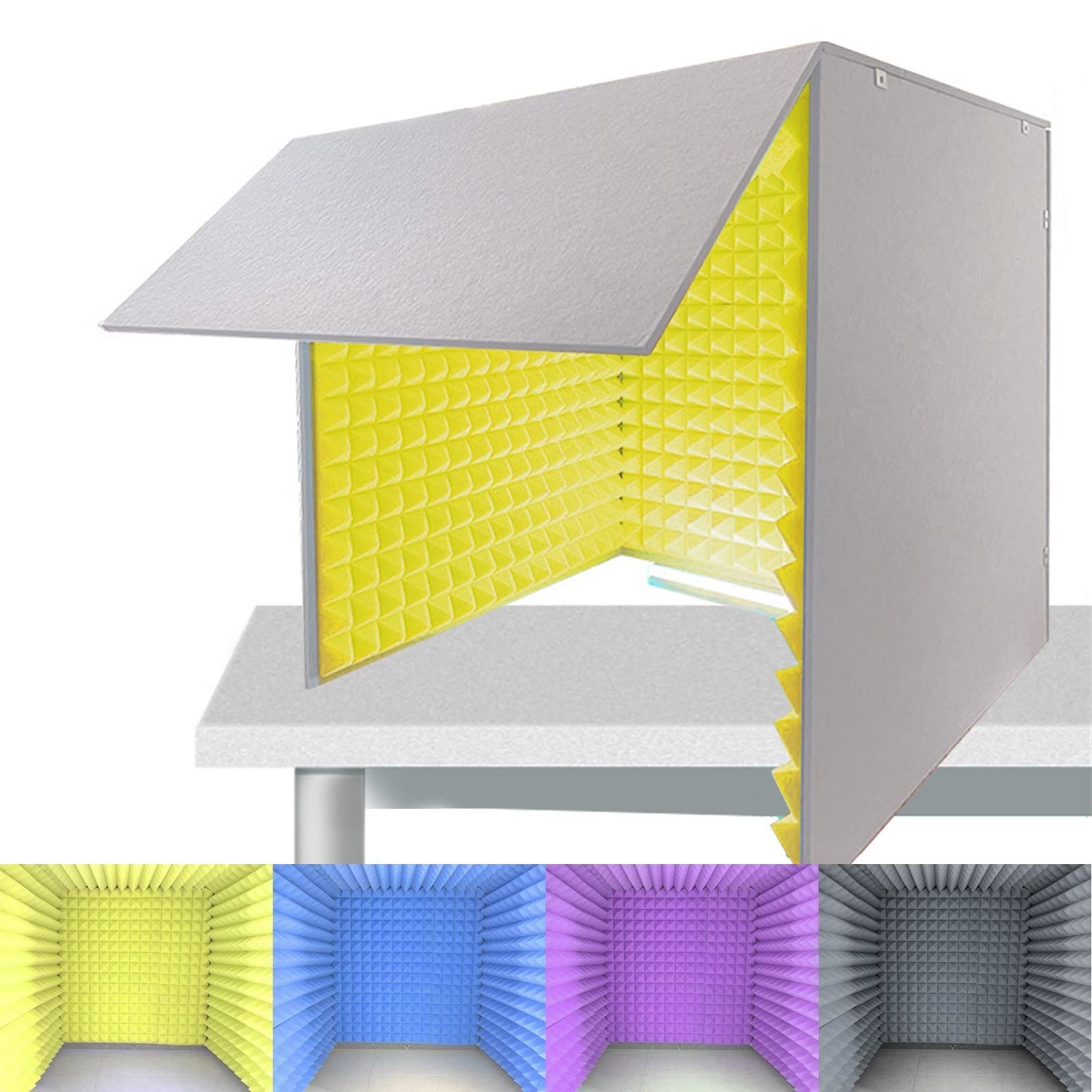 Pannelli in schiuma fonoassorbente da 80*80*80 cm, cabina insonorizzata portatile, cabina vocale, pannelli fonoassorbenti per pareti, copertura fonoassorbente da scrivania, per studio di registra