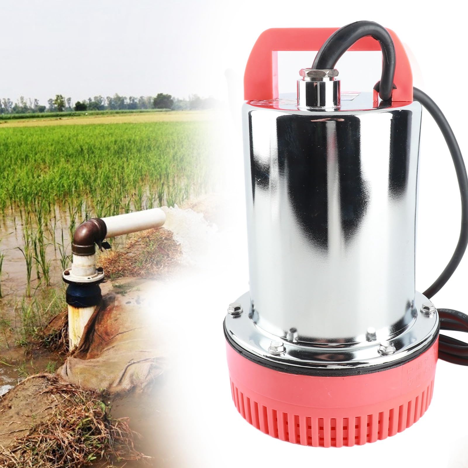 Jeffergarden Pompa Sommergibile DC 12V Uso in Giardino | Pompa per Pozzi Profondi, In Materiale Di Rame, Alta Efficienza, Da 280 W, Per Irrigazione Agricola