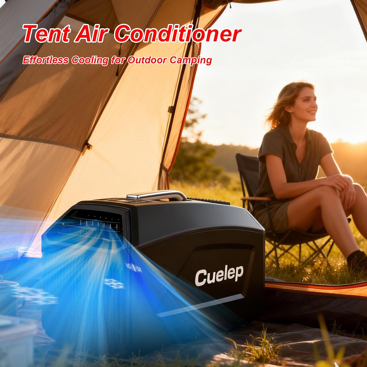 Portable Air Conditioner,Fast Cooling with Dehumidifier,110V AC(ONLY), 5200 BTUs(1500W) with 24 Hour Timer for Camping Tent,RV, Car,Truck,Boat,Van and Fishing,Outdoor Indoor or Home Use