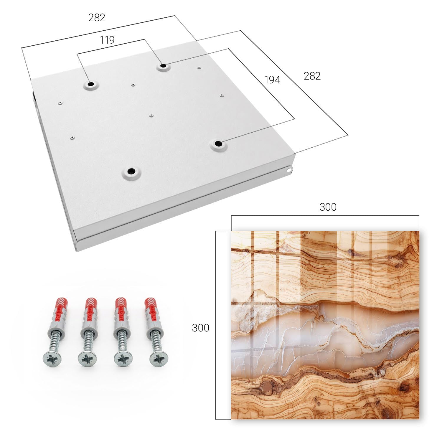 Cassetta portachiavi 30x30 cm Modello in legno Porta Destra Bianco | Appendiabiti | Bacheca | Vetrinetta | Nicchia | Casellario | Armadio | Gancio | Quadro | Mobiletto | Contenitore | Supporto