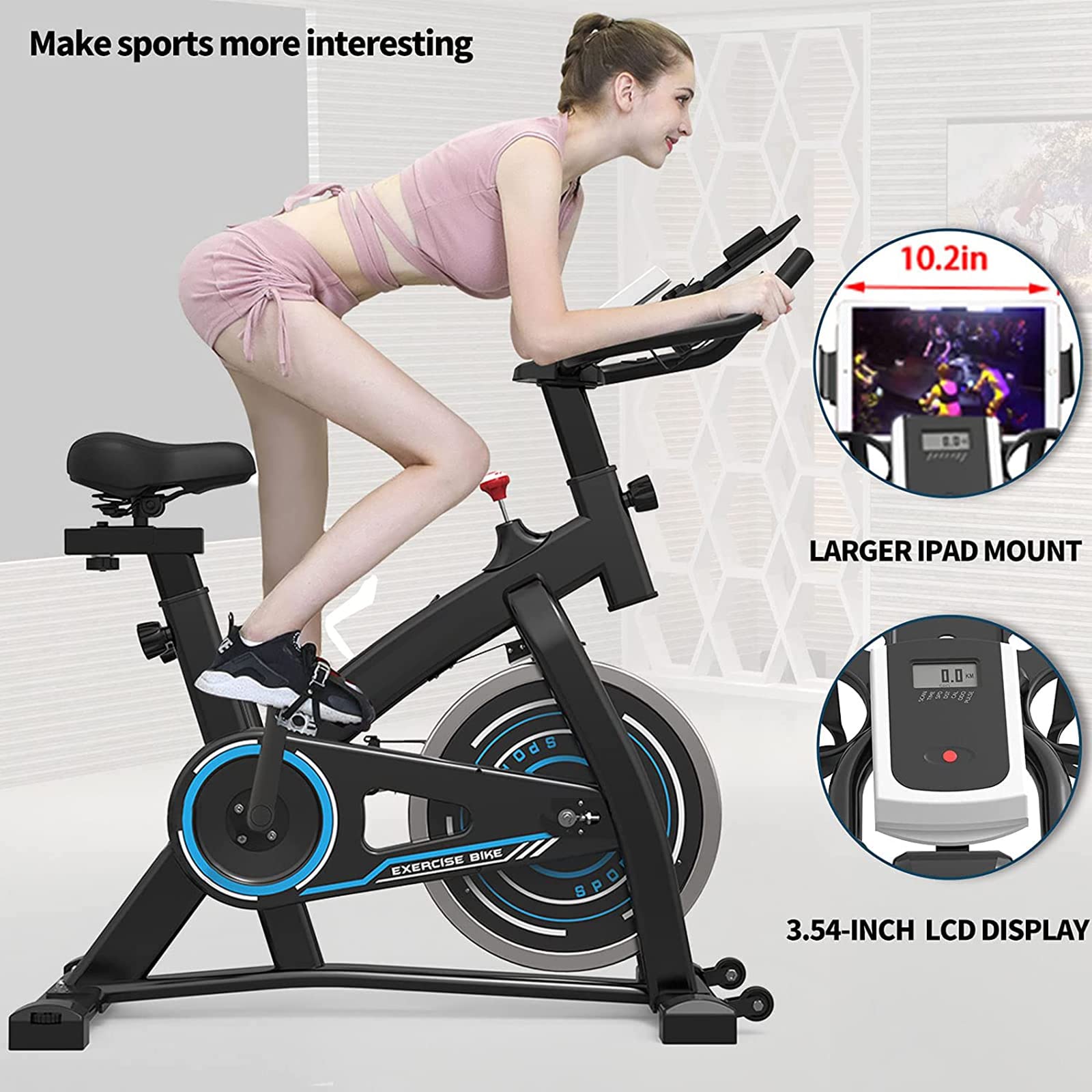 Cichy magnetyczny rower rowerowy do domowej siłowni, cichy rower treningowy z ulepszoną poduszką do siedzenia, sprzęt fitness
