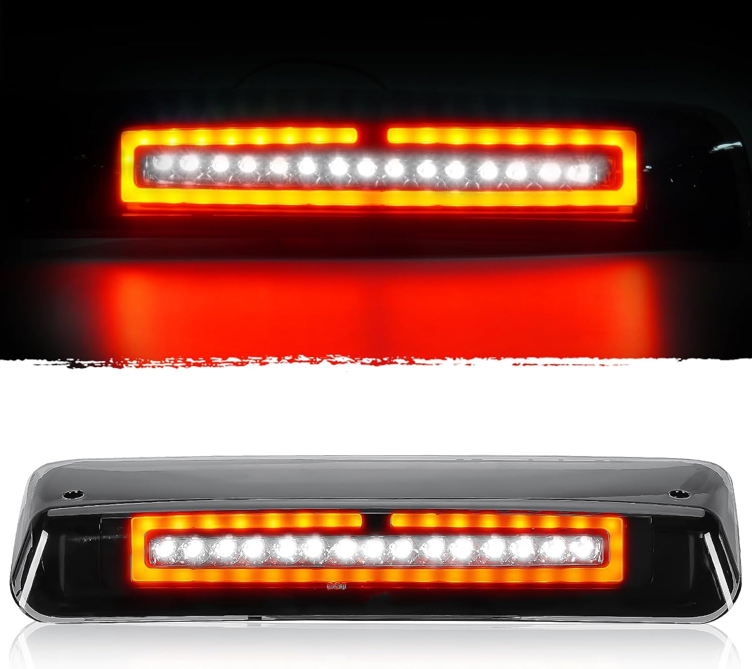 LED 3rd Brake Light for 2007-2010 Ford Explorer Sport Trac, 2004-2008 Ford F150, 2006-2008 Lincoln Mark LT, Third Center High Mount Stop Lamp (Chrome Housing + Smoke Lens) 7L3Z13A613B