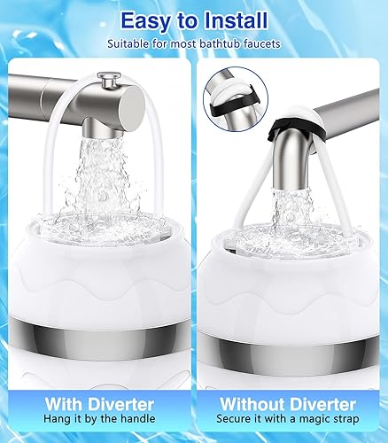 Miniatura 5 de MoKo Filtro de baño de 8 etapas para bañera, suaviza el agua, elimina contaminantes, portátil con bola de ducha y cepillo de champú, color blanco